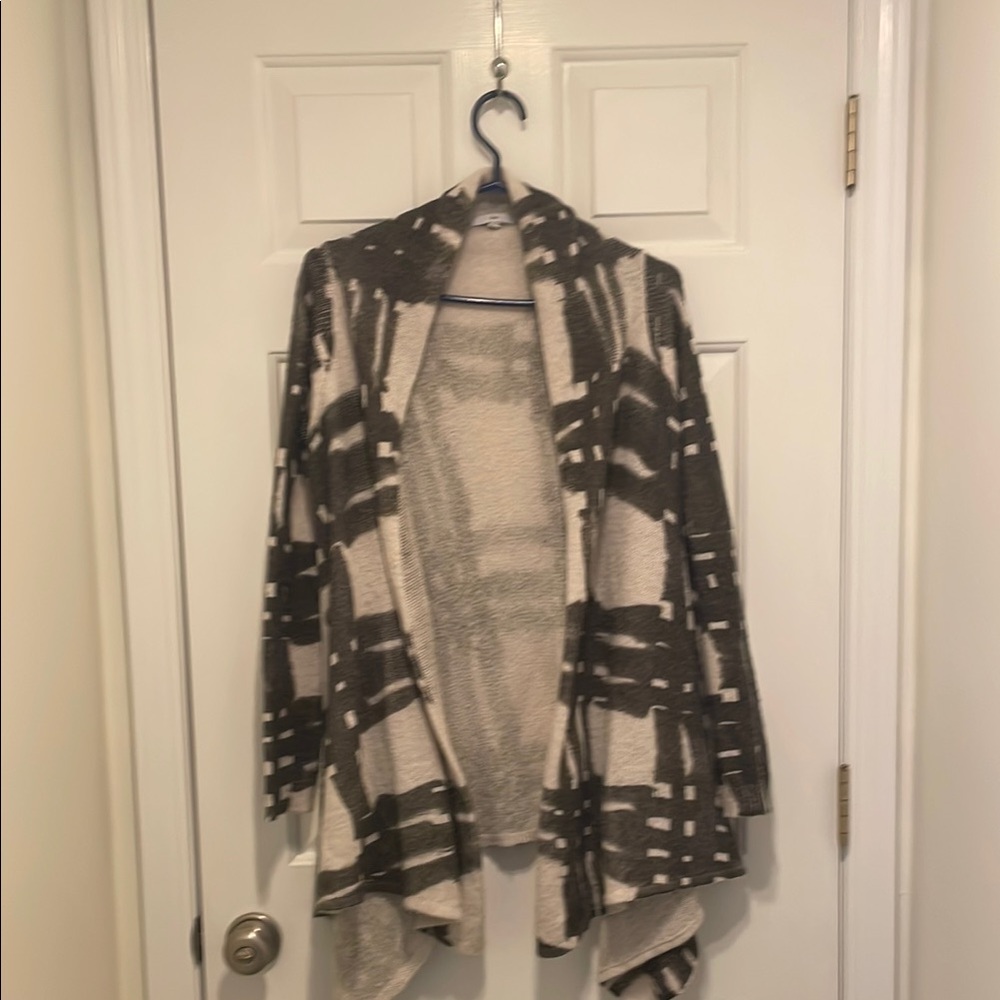 Plaid Open Front Cardigan Sweater